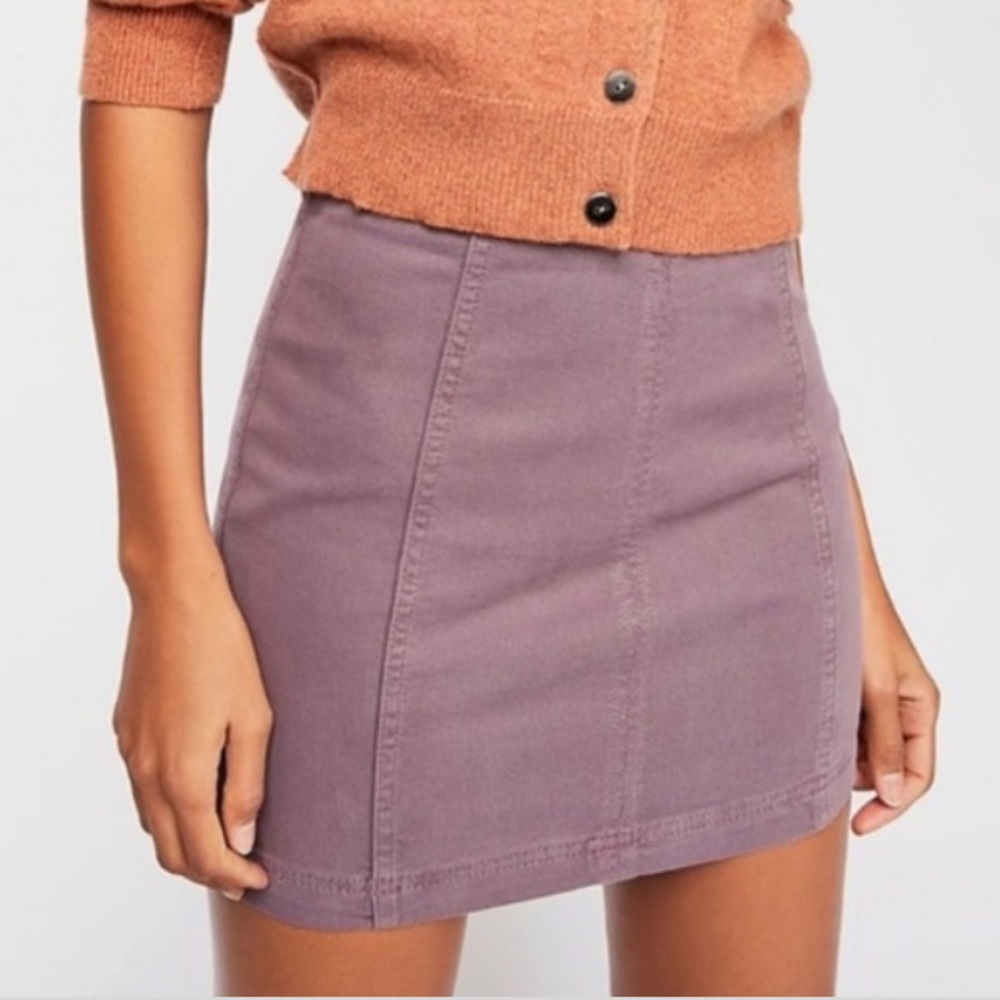 Free people purple jean mini skirt size 2